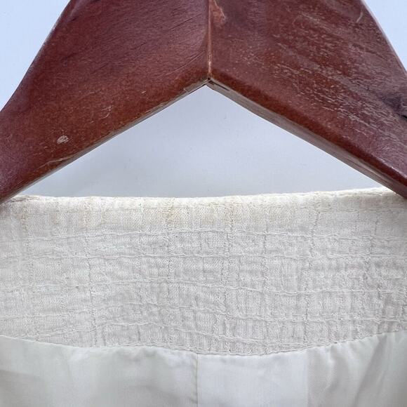 Vintage Custom OOAK Cream Quilted Patchwork Blazer Jacket Womens XL - Picture 9 of 9